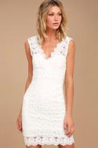 Lulus Spread Your Wings White Lace Midi Dress