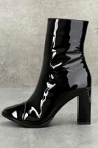 Matisse Florian Black Patent Leather Mid-calf Boots