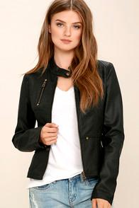 Tcec Peace Of Mind Black Vegan Leather Moto Jacket