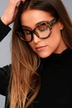 Perverse | Dormgirl Tortoise And Clear Cat-eye Glasses | Brown | Lulus