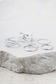 Lulus This I Promise You Silver Ring Set