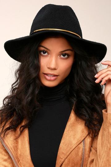 San Diego Hat | Co. Marjorie Black Fedora Hat | 100% Polyester | Vegan Friendly | Lulus