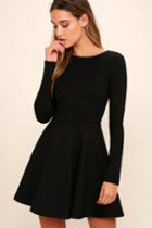 Forever Chic Black Long Sleeve Dress | Lulus