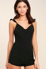 Lulus Dance It Out Black Backless Romper