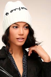 San Diego Hat Co. Bonjour White Beanie