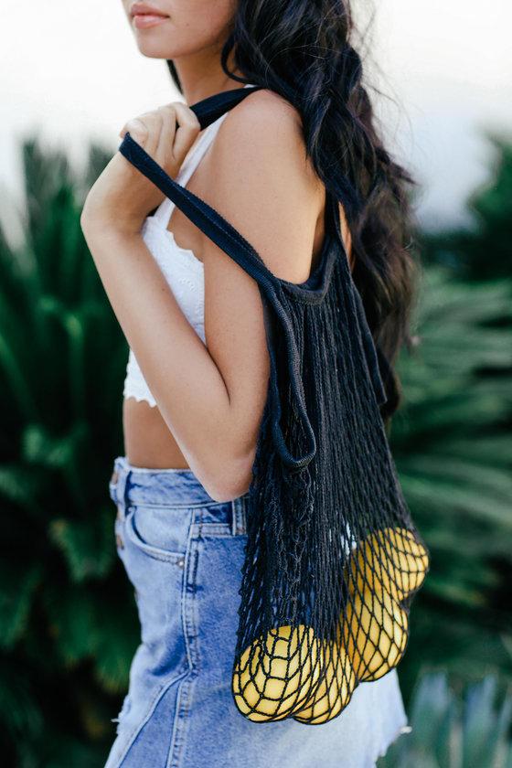 On The Move Black Net Tote | Lulus