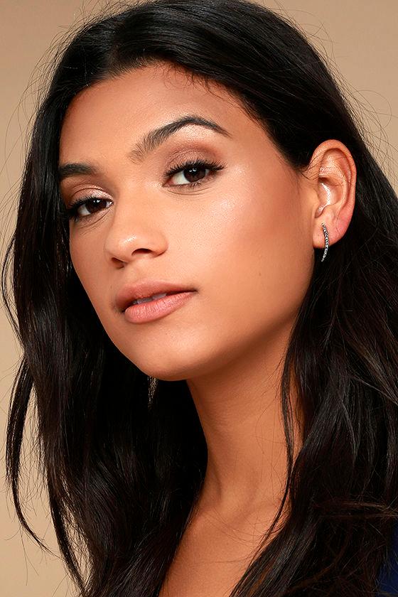 Lulus | Simply Flawless Silver Rhinestone Earrings