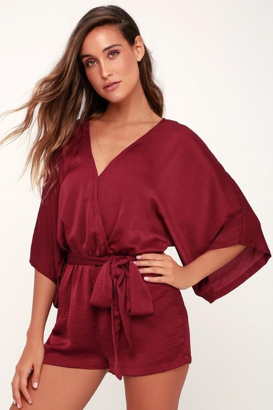 Ain't It Grand Wine Red Romper | Lulus