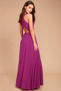 Lulus Super Starlet Magenta Lace-up Maxi Dress