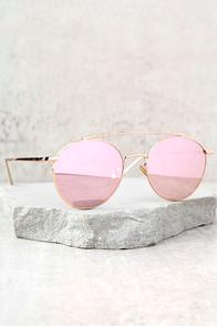 Perverse Elaine Gold And Pink Mirrored Sunglasses