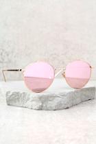Perverse Elaine Gold And Pink Mirrored Sunglasses