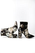 So Me My Generation Black Floral High Heel Mid-calf Boots | Lulus