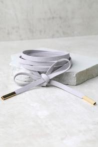 Lulus Unity Grey Wrap Necklace