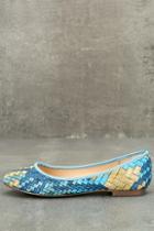 Gc Shoes Felice Blue Woven Flats