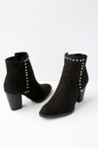 Qupid Zane Black Suede Studded Ankle Booties | Lulus