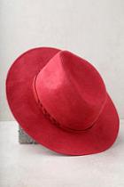 Lulus What I Like Red Suede Fedora Hat