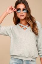 Project Social T Paths That Cross Heather Grey Sweatshirt | Lulus