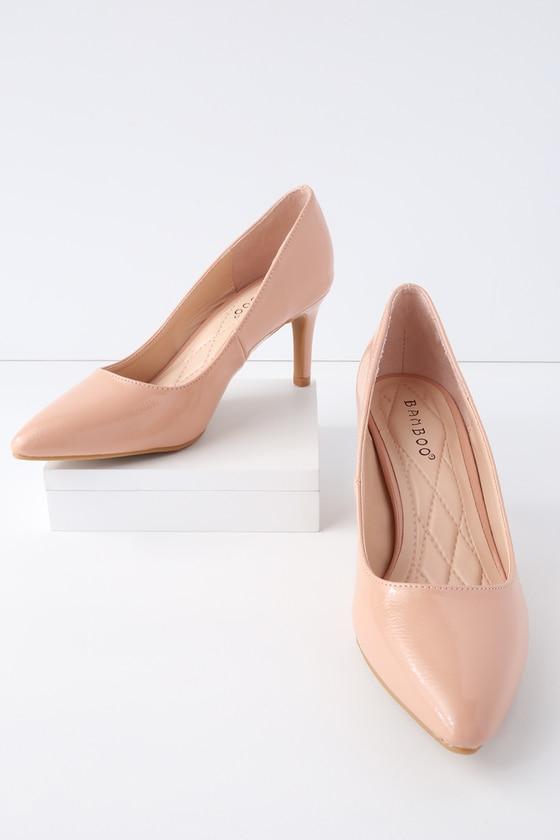 Bamboo Blythe Nude Patent Pumps | Lulus