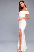 Aveline White Off-the-shoulder Maxi Dress | Lulus