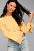 Project Social T Louis Golden Yellow Cropped Sweatshirt