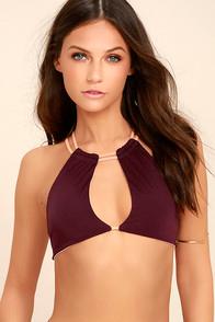 Koa Swim Wanderlust Plum Purple Reversible Bikini Top