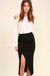 Dance & Marvel Possibility Black Midi Wrap Skirt