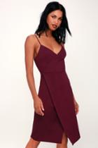 Have You Heard Plum Purple Surplice Midi Dress | Lulus