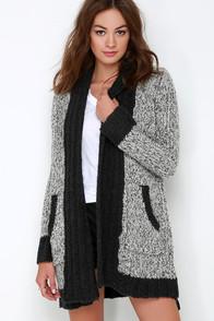 Rvca Still Free Grey Cardigan Sweater