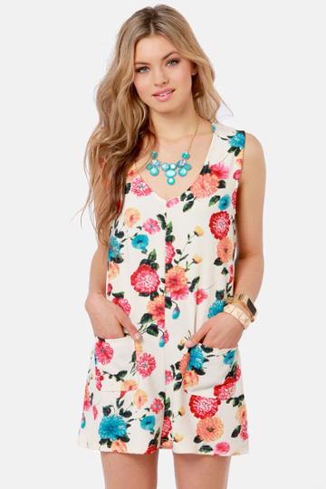 Lost Doddy Floral Print Shift Dress