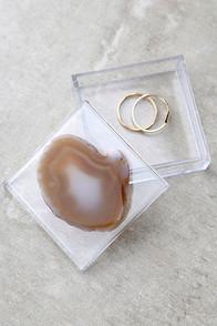 Set & Stones Vibing Neutral Agate Mini Jewelry Box