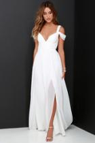 Lulus Bariano Ocean Of Elegance Ivory Maxi Dress