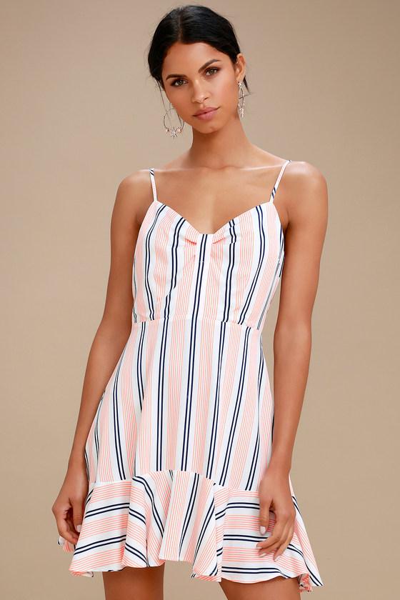 Bb Dakota Hollie White Striped Sleeveless Dress | Lulus