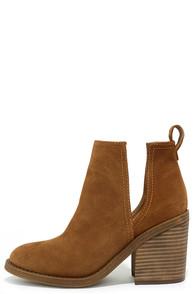 Steve Madden Sharini Chestnut Suede Leather Ankle Booties