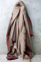 Lulus Cold Snap Beige Striped Scarf