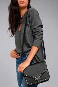 Lulus Believe In Chic Black Studded Purse