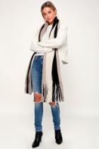 Billabong On The Fringes Black Muli Striped Oversized Scarf | Lulus