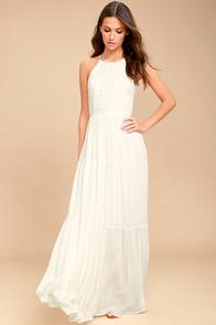 Lulus For Life White Embroidered Maxi Dress