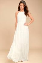 Lulus For Life White Embroidered Maxi Dress