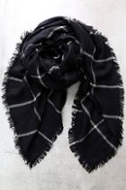 Lulus Put Your Arms Around Me Black Grid Print Scarf