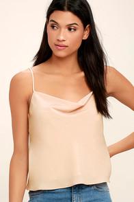 Lulus Appreciation Blush Satin Crop Top