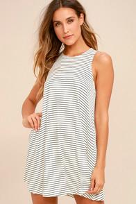 Rvca Sucker Punch Ivory Striped Swing Dress
