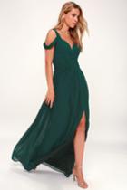 Ocean Of Elegance Hunter Green Maxi Dress | Lulus