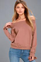 Dancing For My Life Mauve Off-the-shoulder Sweatshirt | Lulus