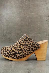 Free People Ring Leader Leopard Suede Leather Platform Clogs