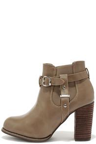 Dbdk Buckle-ham Palace Taupe High Heel Booties