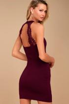 Solemio Endlessly Alluring Plum Purple Lace Bodycon Dress