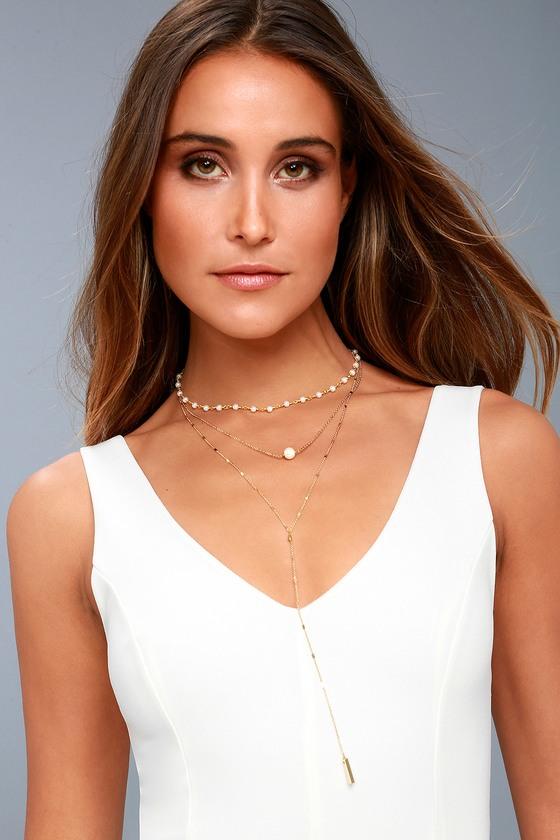 Effortlessly Elegant Gold And Pearl Layered Necklace | Lulus