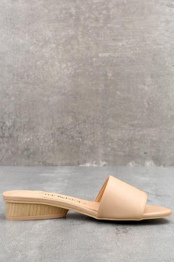 Mackin J Addisyn Beige Slide Sandal Heels | Lulus