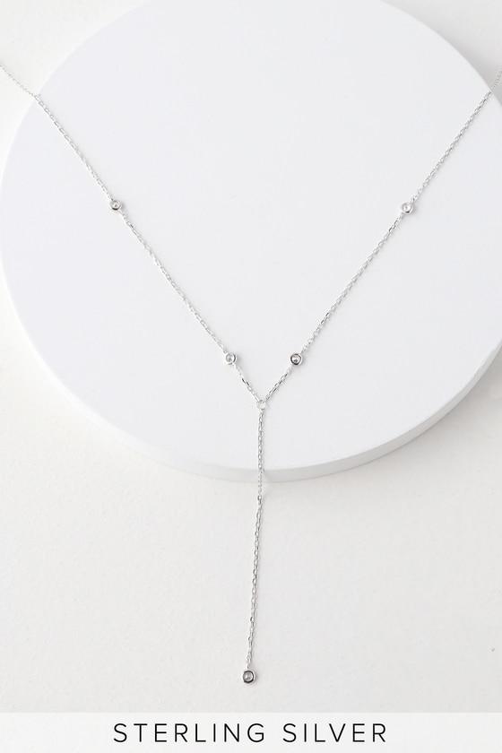 Camari Sterling Silver Rhinestone Drop Necklace | Lulus