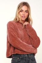 Blank Nyc Malia Rusty Rose Chenille Backless Sweater | Lulus